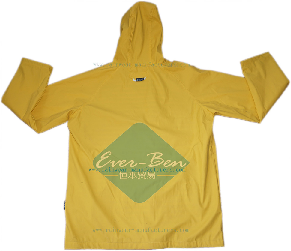 China PU yellow rain slicker supplier